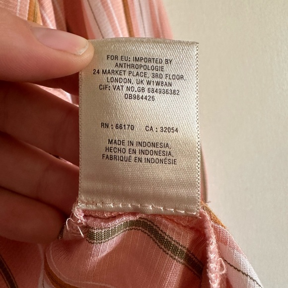 Anthropologie Maeve Pink Brenda Striped Balloon Sleeve Blouse size XS EUC - Picture 8 of 8